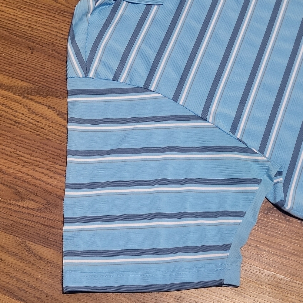 Adidas Golf ClimaCool Striped Polo Shirt Men’s 2XL Performance Activewear A80 - Picture 3 of 9